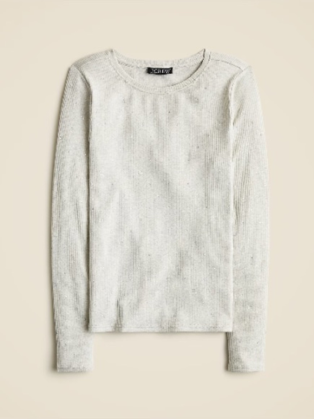 J. Crew Vintage Rib Long-Sleeve T-shirt Sparkle Embellishments Size Medium - Picture 1 of 7